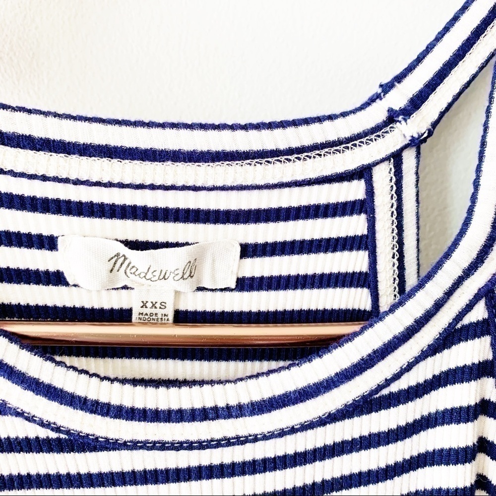 Madewell | Knit Striped Blue White Dress XXS - Picture 2 of 5